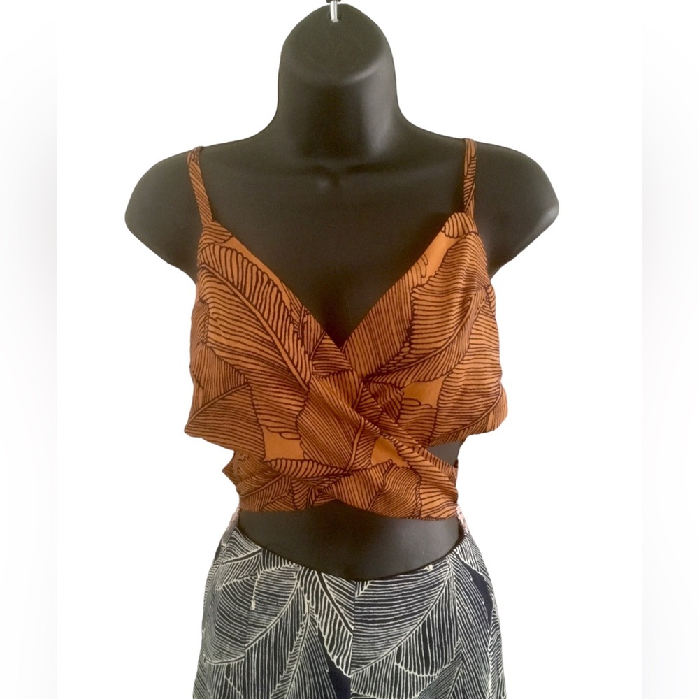 Bycorpus Two Tone Tropical Print Jumpsuit w Cutouts Size 6